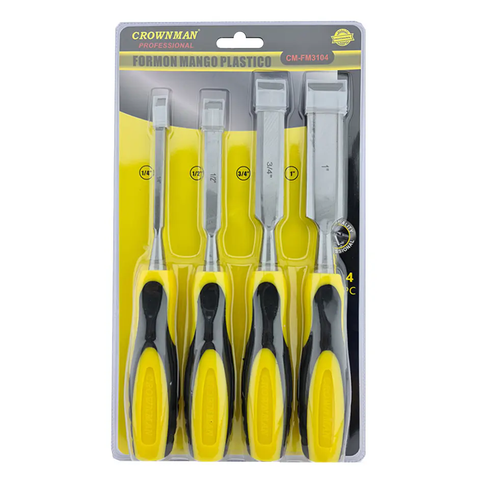 Juego Formones De Golpe Madera 4 Piezas Crownman Cm-fm3104 1