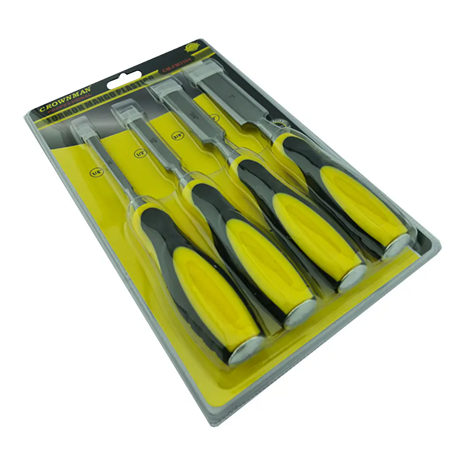 Juego Formones De Golpe Madera 4 Piezas Crownman Cm-fm3104 2