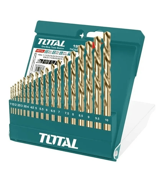 Set Juego Brocas Para Metal 19 Piezas Total Tacsd0195