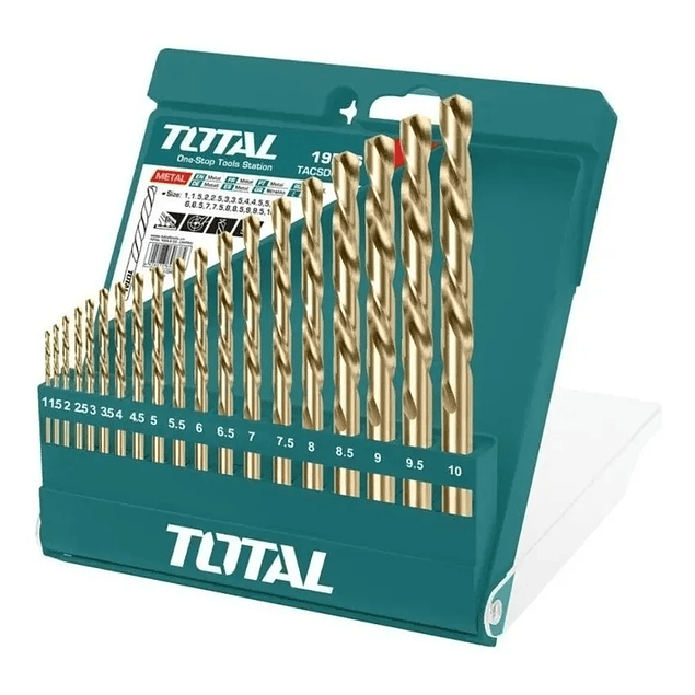 Set Juego Brocas Para Metal 19 Piezas Total Tacsd0195