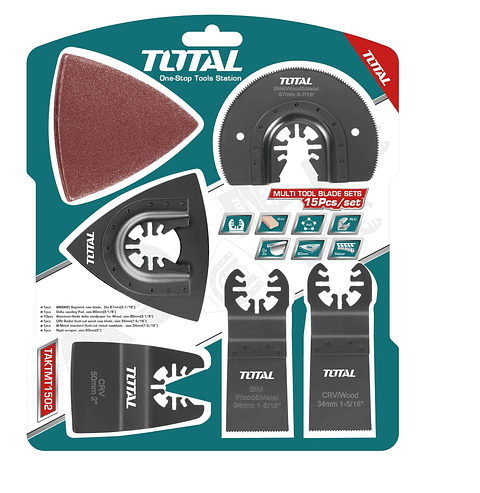 Kit Juego De Hojas Multifuncional Oscilante 15 Piezas Total