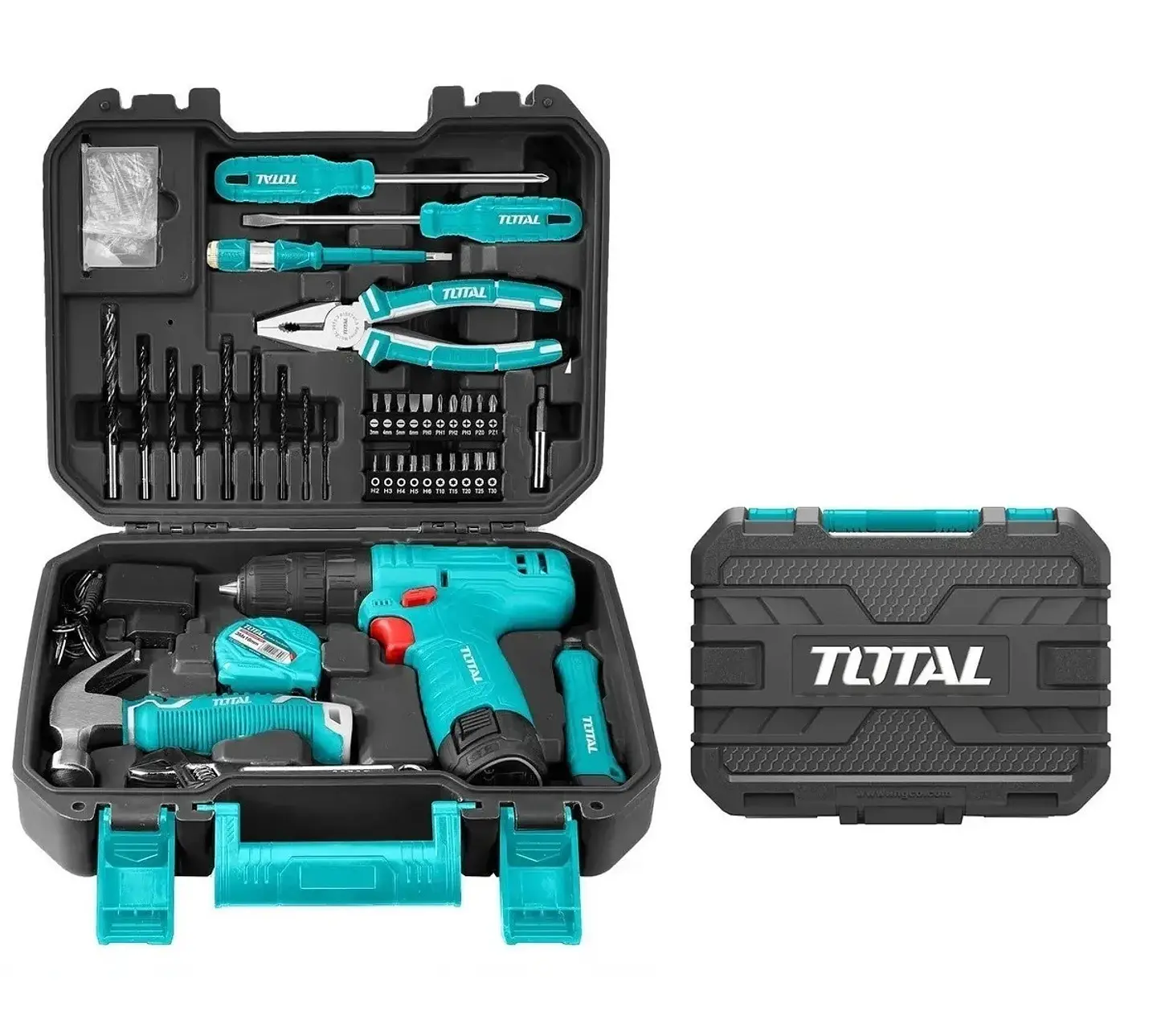 Set Atornillador 12v + Herramientas 81 Pcs Total Thkthp10812 1