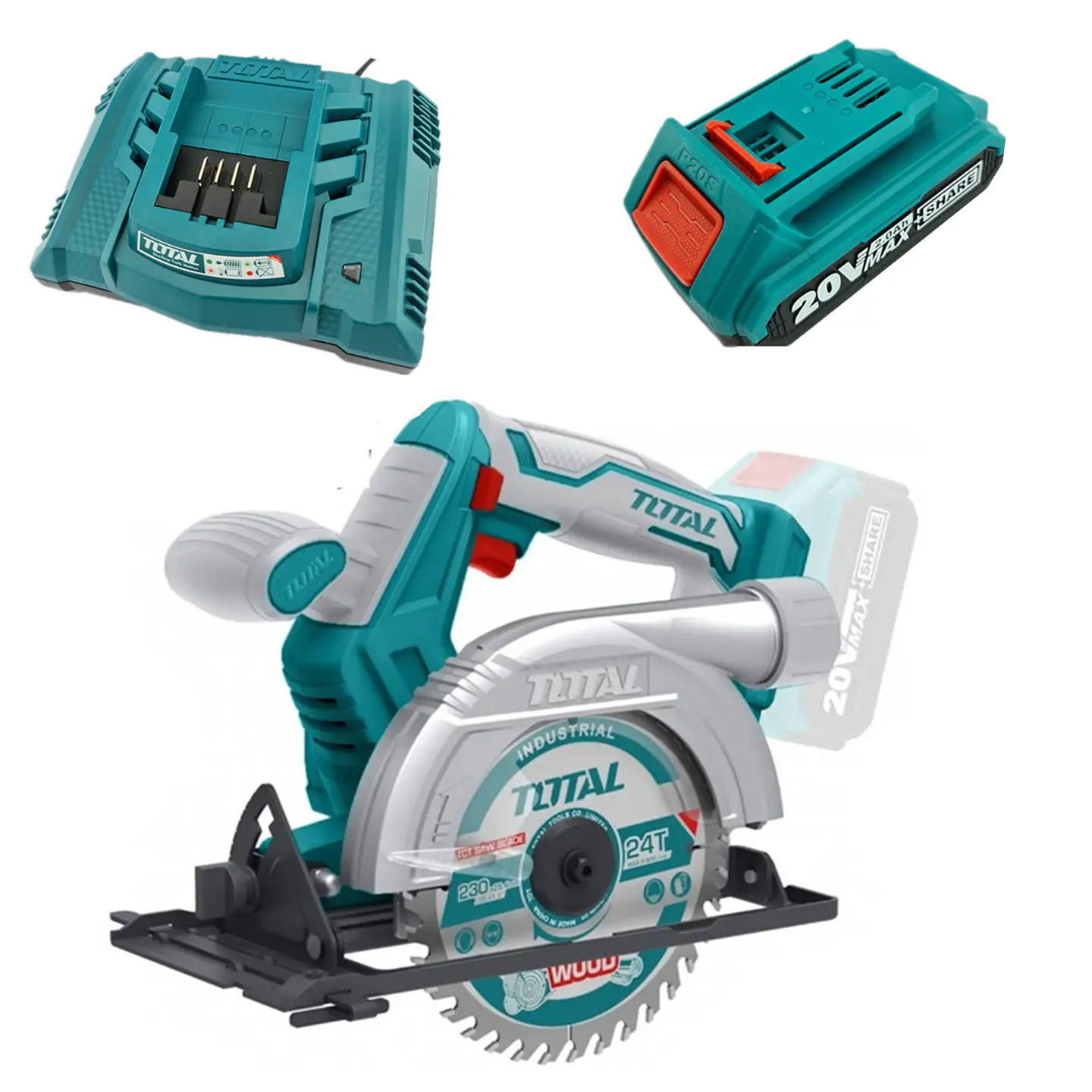 Sierra Circular Inalámbrica 20v + Bateria + Cargador Total Tsli1401 1