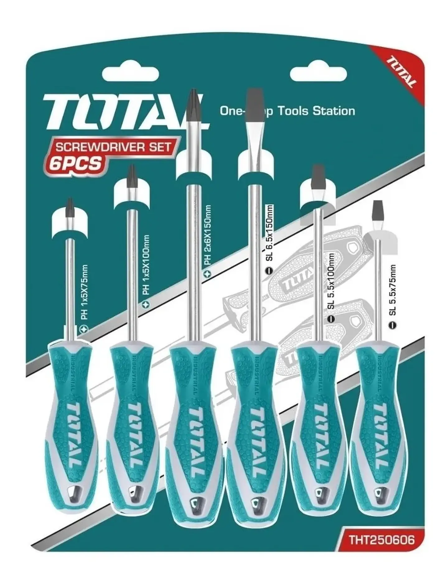 Set Juego Destornilladores 6 Piezas Total Tht250606 1