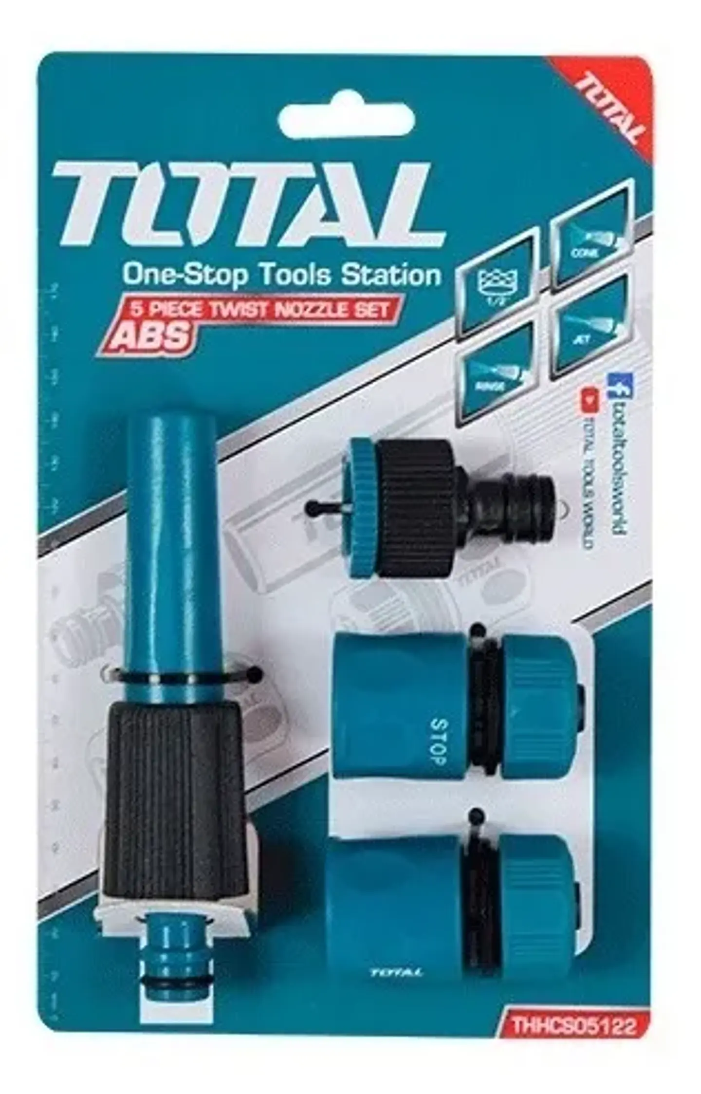 Kit Juego Boquillas Giratorias Para Manguera 5 Piezas Total 2