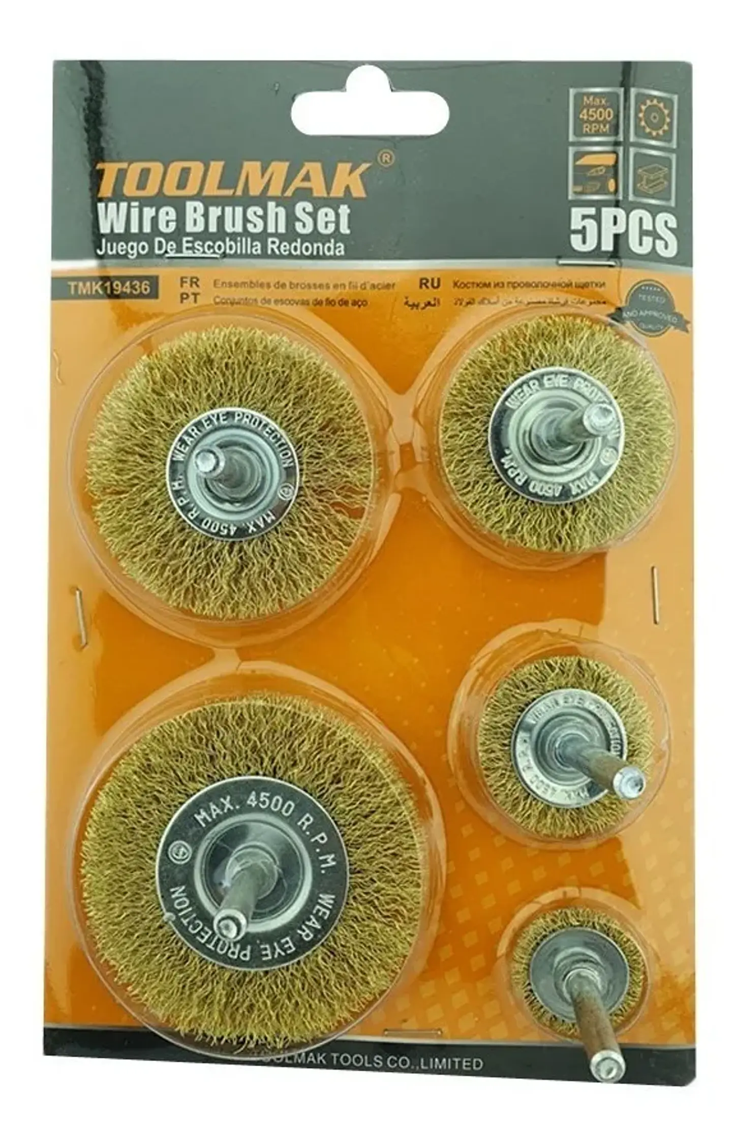 Set Juego De Escobillas Redondas 5 Piezas Toolmak 2