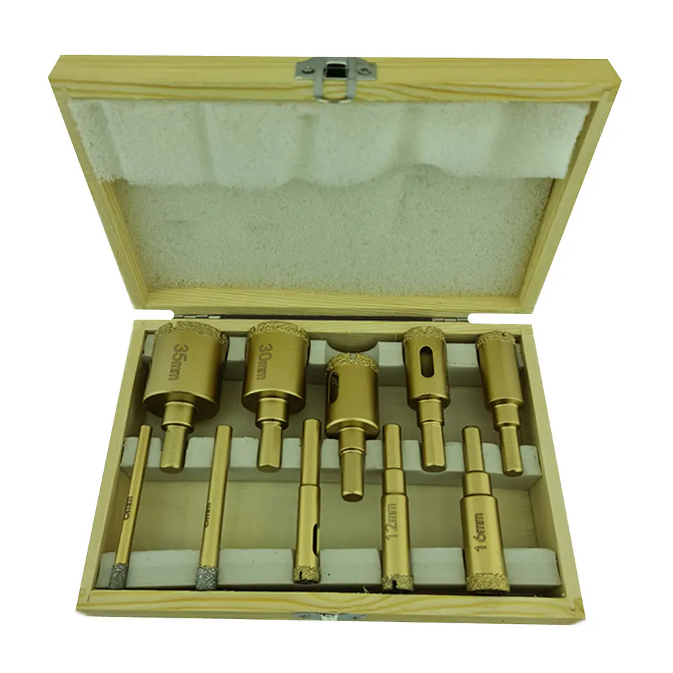 Brocas Copa P/ Ceramica Marmol Vidrio 6-35mm 10 Pcs Crownman 1