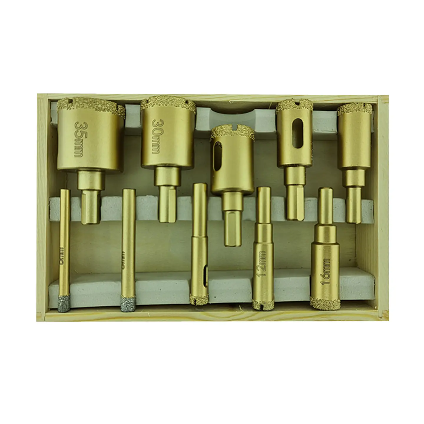 Brocas Copa P/ Ceramica Marmol Vidrio 6-35mm 10 Pcs Crownman 2