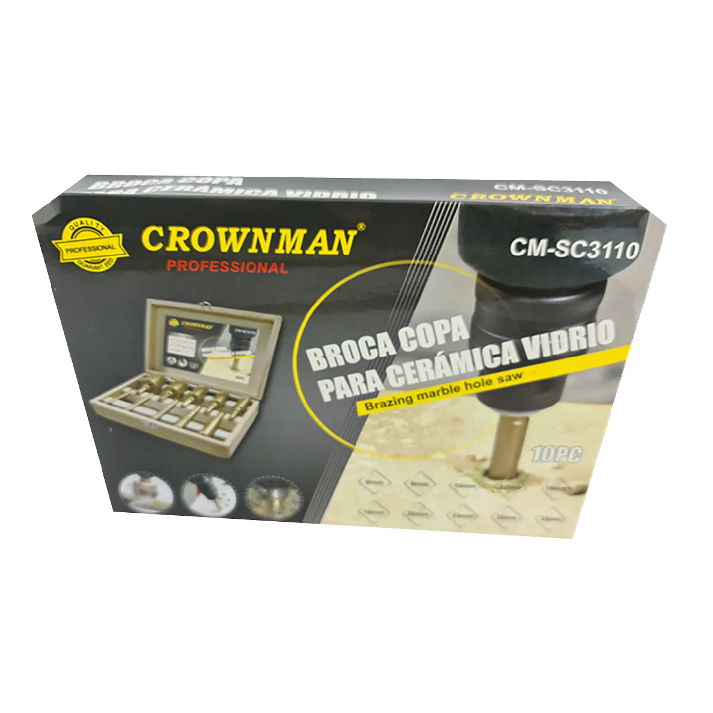 Brocas Copa P/ Ceramica Marmol Vidrio 6-35mm 10 Pcs Crownman 3