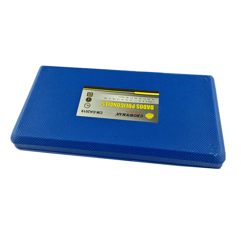 Kit Set Juego Dados Poligonales 1/2 Pulg 19 Piezas Crownman 3