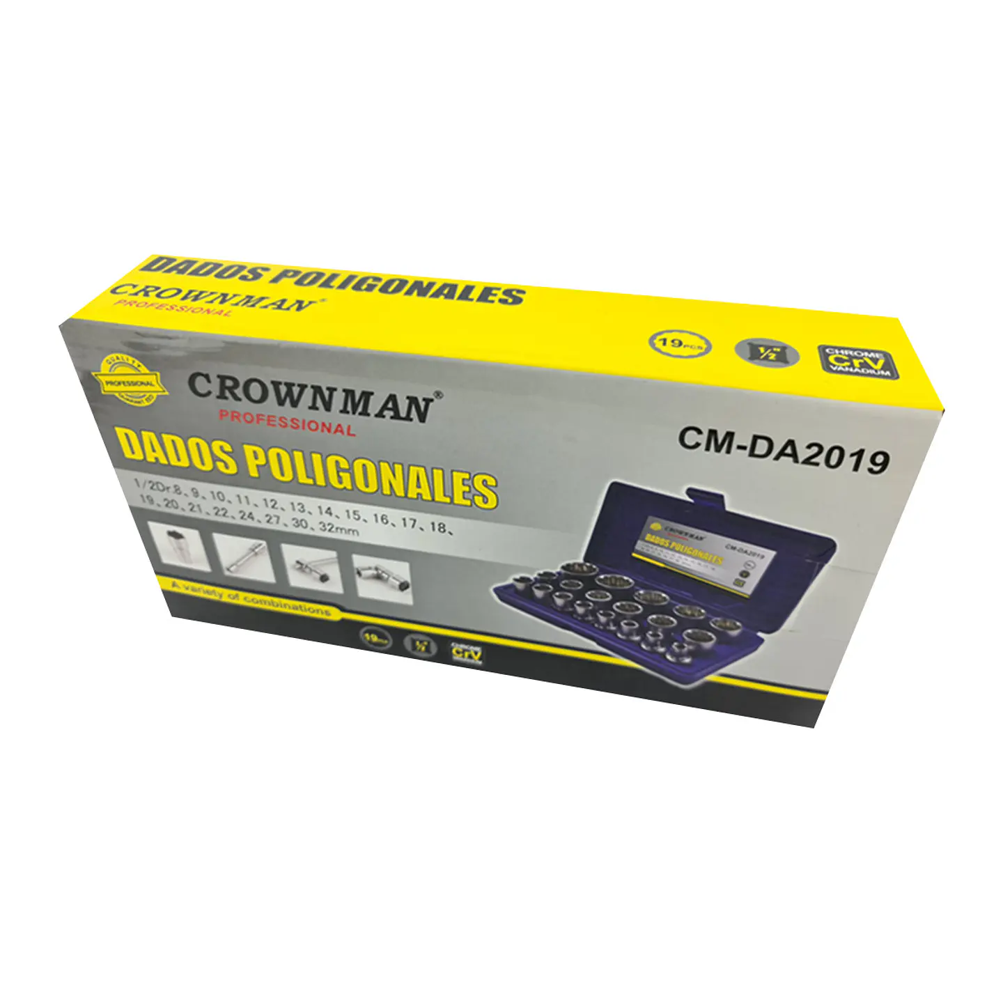 Kit Set Juego Dados Poligonales 1/2 Pulg 19 Piezas Crownman 4