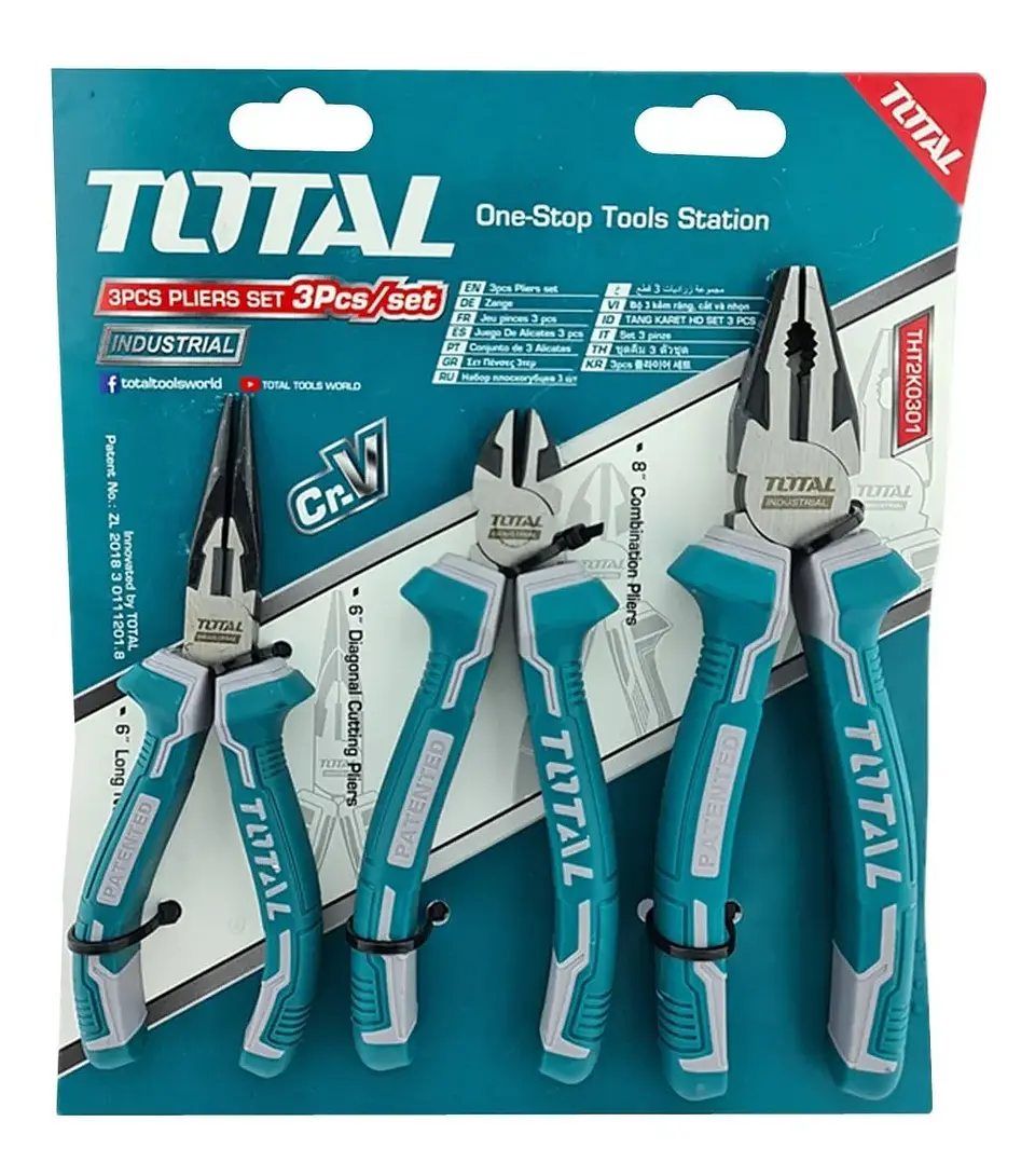 Kit Set Juego De Alicates 3 Piezas Total Tht2k0301 1
