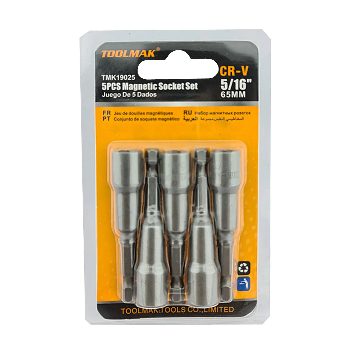 Juego De Adaptadores 5/16 Punta Magnetica 5 Piezas Toolmak 3