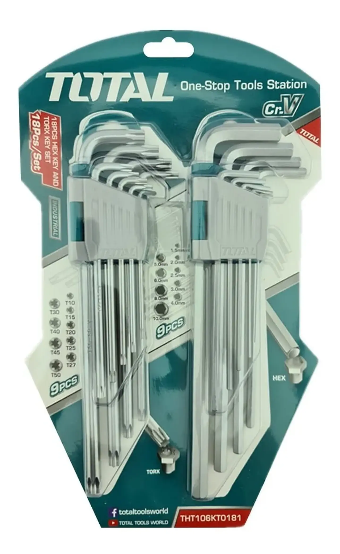 Kit Juego De Llaves Allen Hexagonal Estrella 18 Pcs Total 1