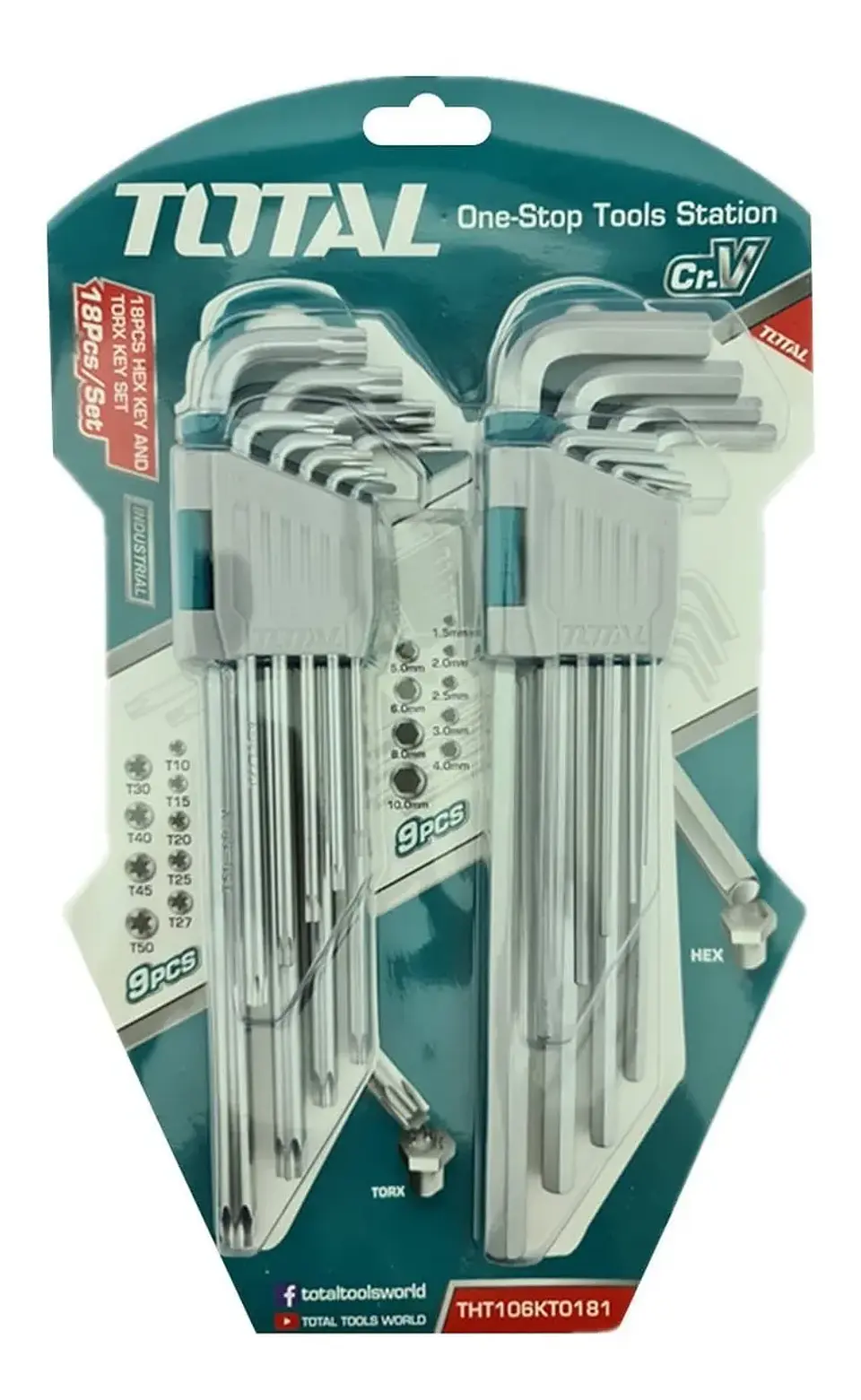 Kit Juego De Llaves Allen Hexagonal Estrella 18 Pcs Total 1