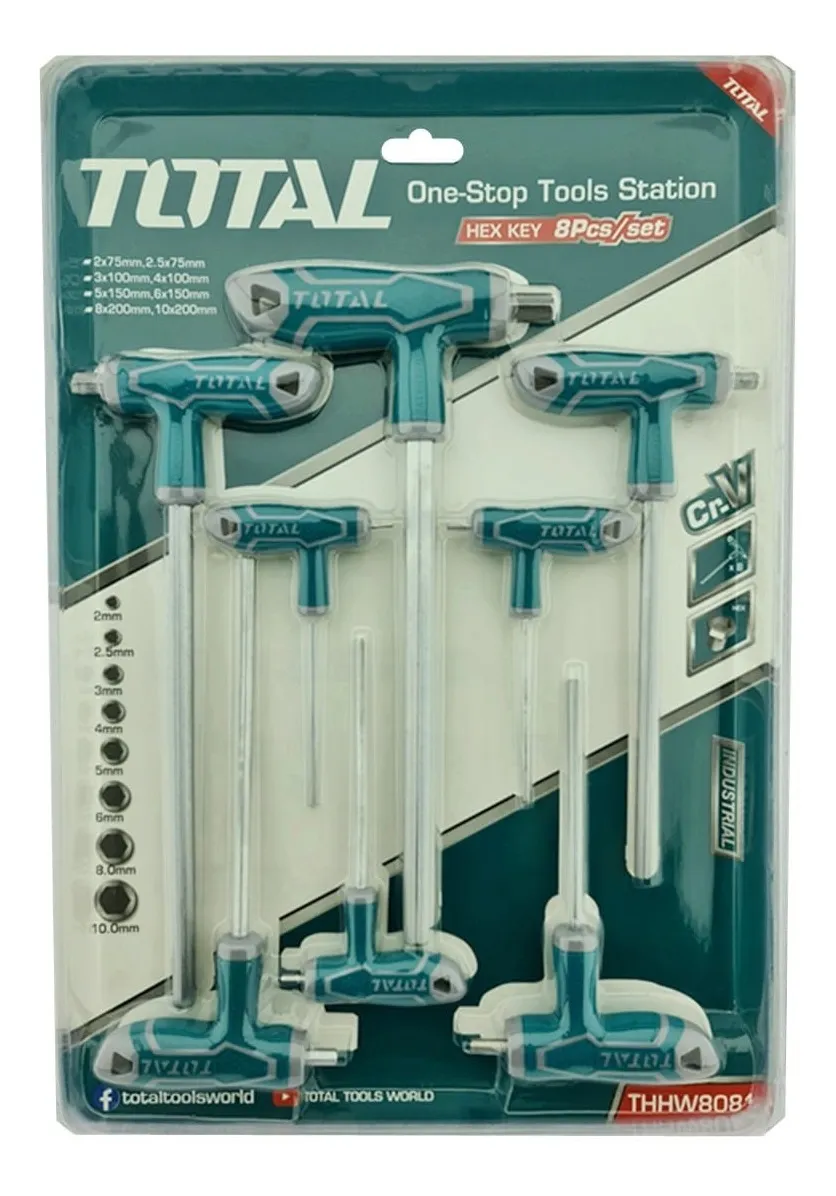 Set Juego Llaves Allen Hexagonal C/mango T 8 Piezas Thhw8081