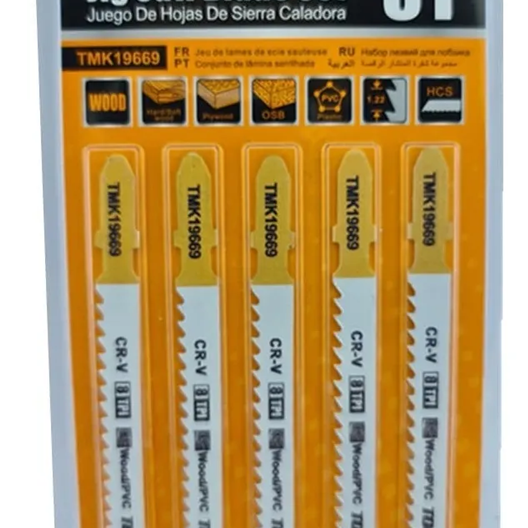 Set Juego De Hojas Para Sierra Caladora 5 Piezas 8t Toolmak 1