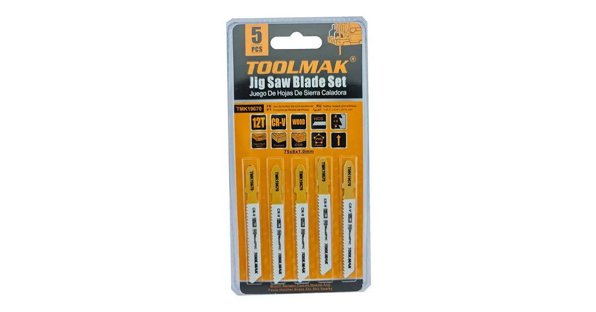 5 Lame Per Seghetto Alternativo HSS – T318A 24TPI – Per Metallo, Alluminio – Codolo A T