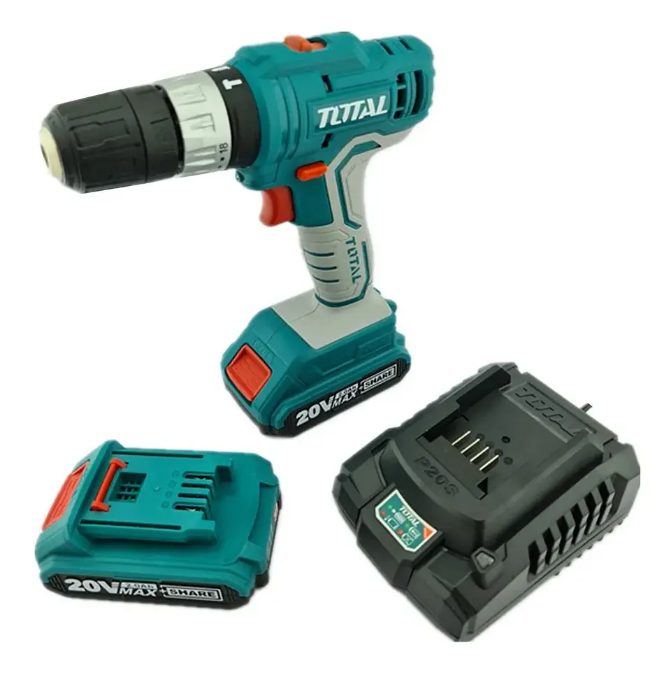 Taladro Atornillador Percutor 10mm 2bat 20v Total Tidli20012 1