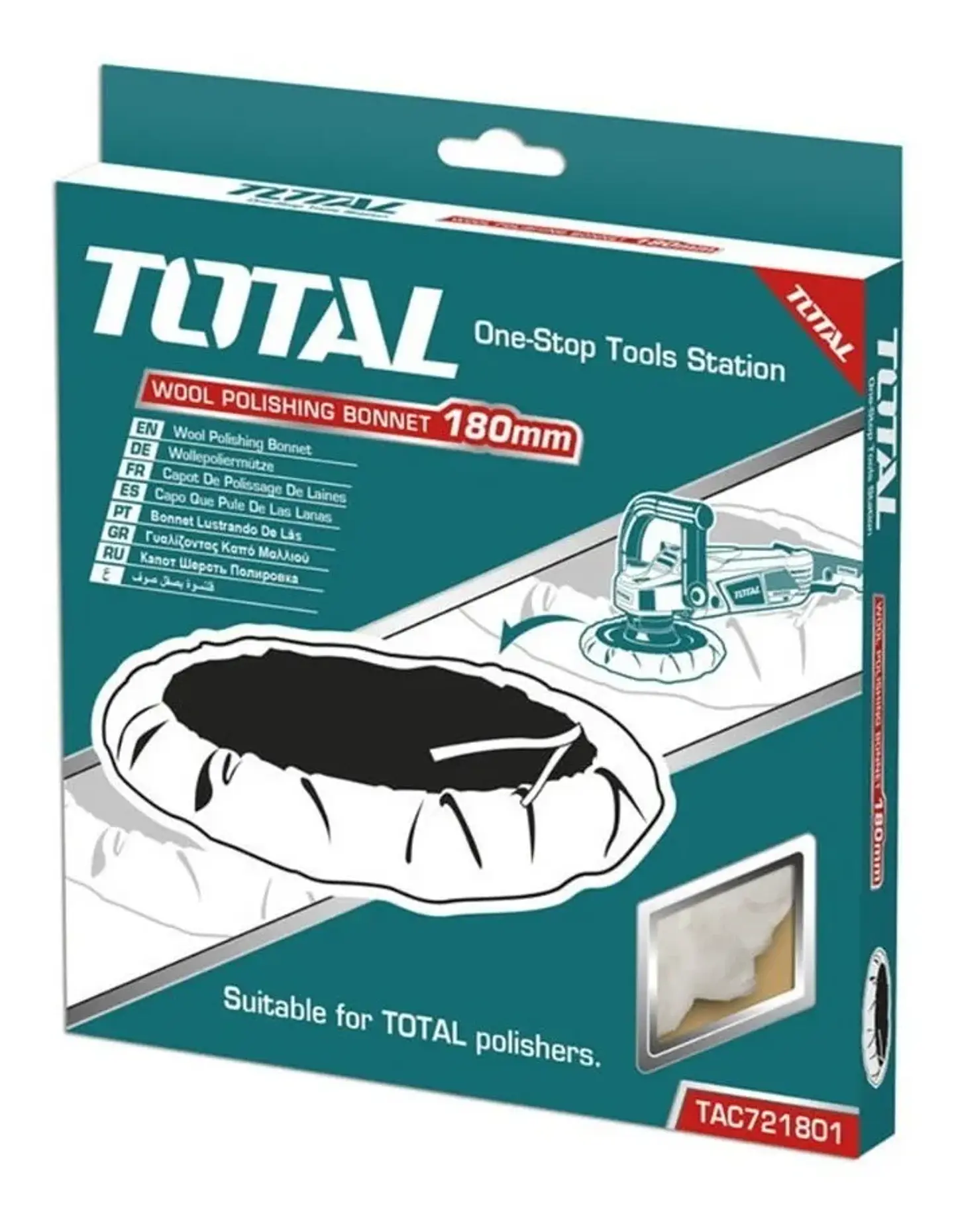 Bonete Disco Para Pulir 180mm Lana Total Tac721801 1