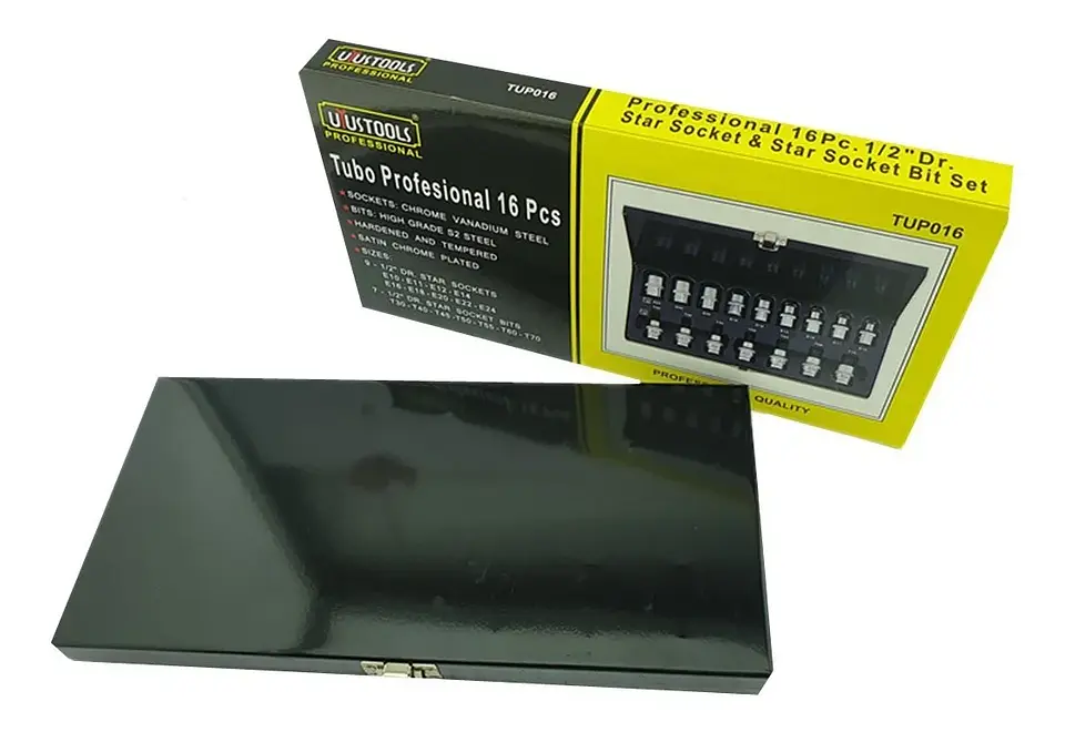 Kit Juego De Dados Torx Estrella 1/2 Macho Hembra 16 Piezas 3