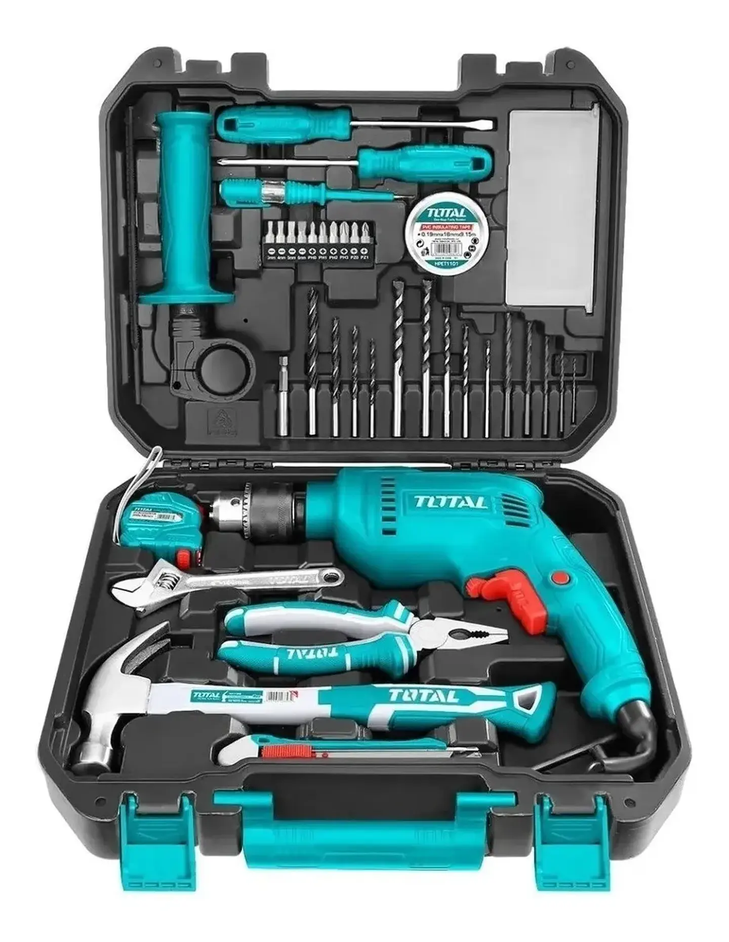 Kit Taladro Percutor 680w + Herramientas - 115 Piezas Total 1