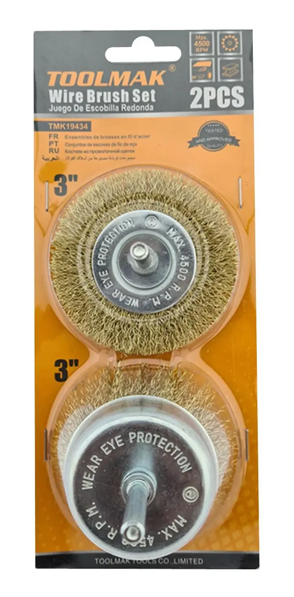 Kit Set Juego De Escobillas Redondas 2 Piezas Toolmak 3