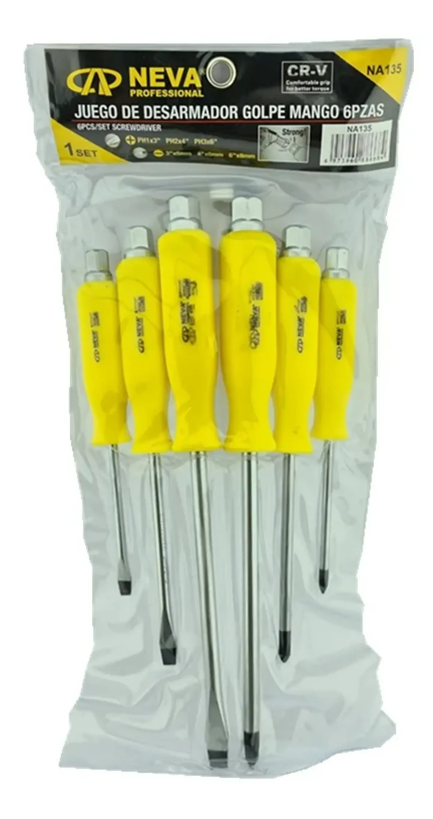 Kit Set Juego De Destornilladores De Golpe 6 Piezas Neva 1