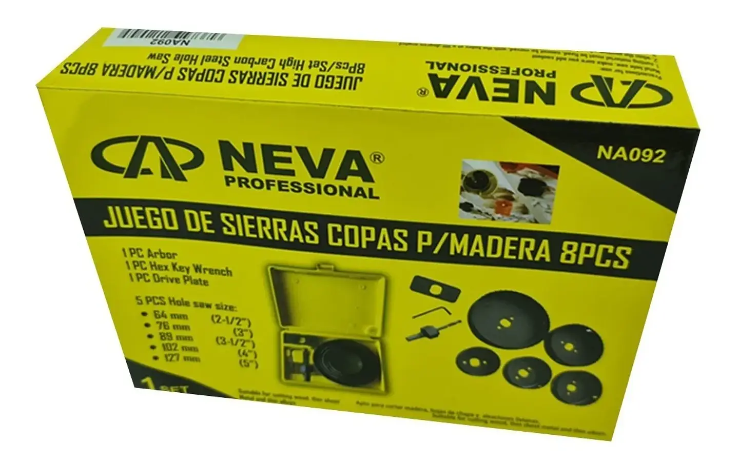 Kit Juego Hoja Broca Sierra Copa Para Madera 8 Piezas Neva 4