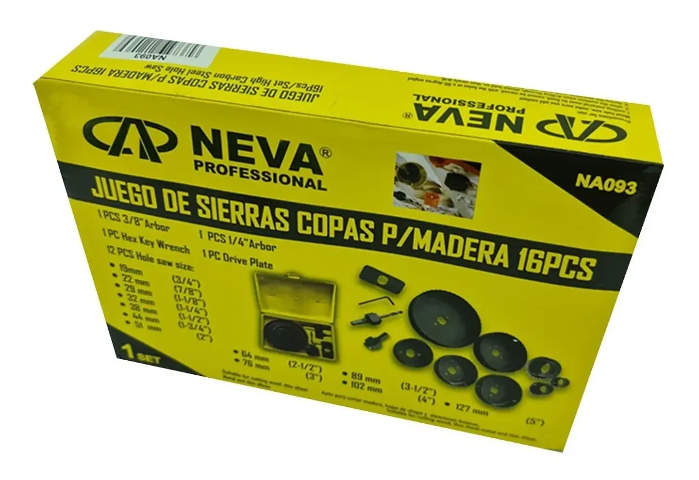 Kit Juego Hoja Broca Sierra Copa Para Madera 16 Piezas Neva 4