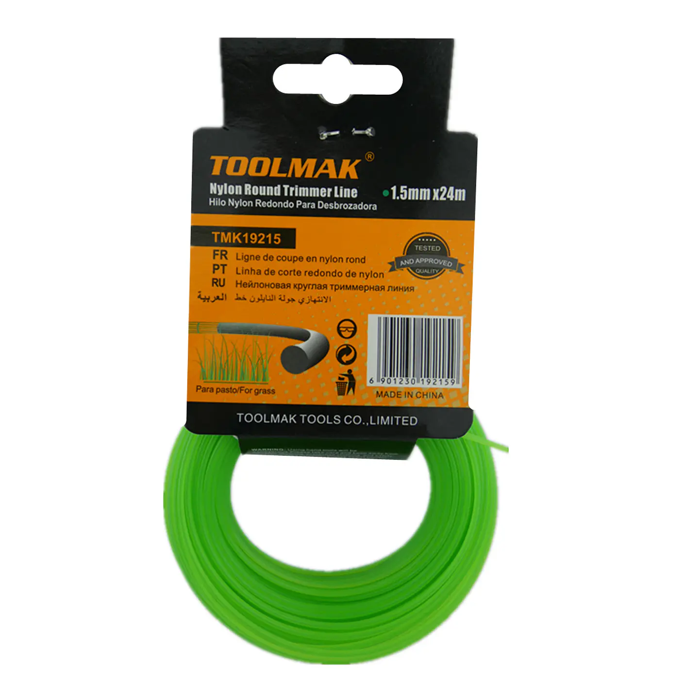 Hilo Nylon P/ Orilladora Para Pasto 1.5mm X 24 Mts Toolmak 1