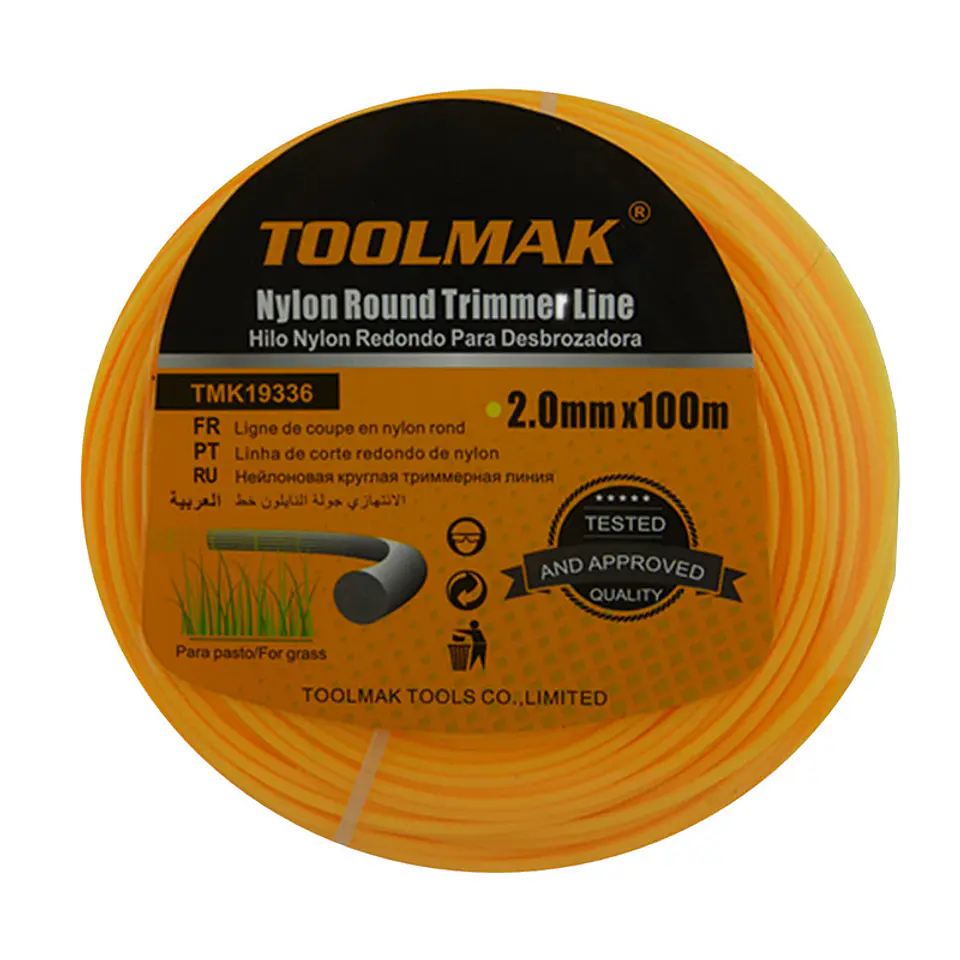 Hilo Nylon P/ Orilladora Para Pasto 2.0mm X 100 Mts Toolmak 1