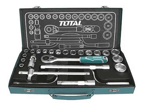 Set Juego Dados Cuadrante 1/2 Pulgada 24 Pcs Total Tht141253