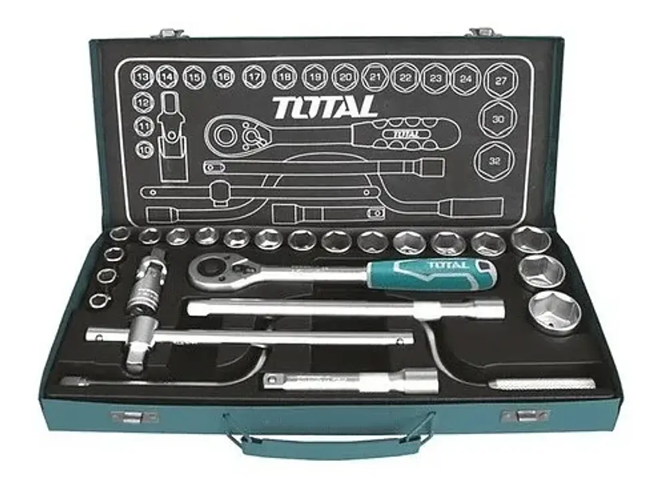 Set Juego Dados Cuadrante 1/2 Pulgada 24 Pcs Total Tht141253 1