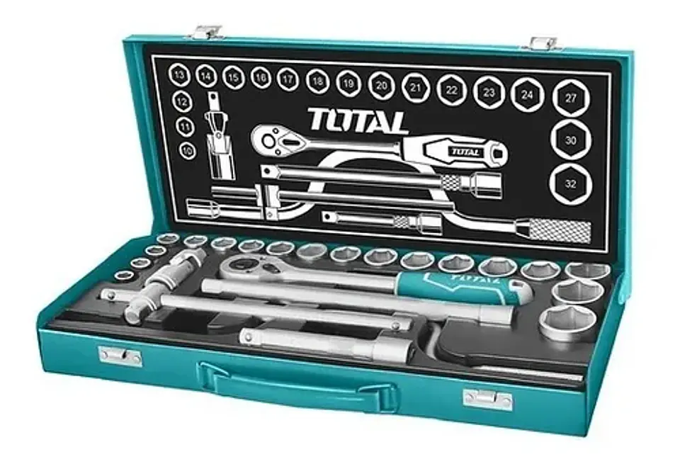 Set Juego Dados Cuadrante 1/2 Pulgada 24 Pcs Total Tht141253 2