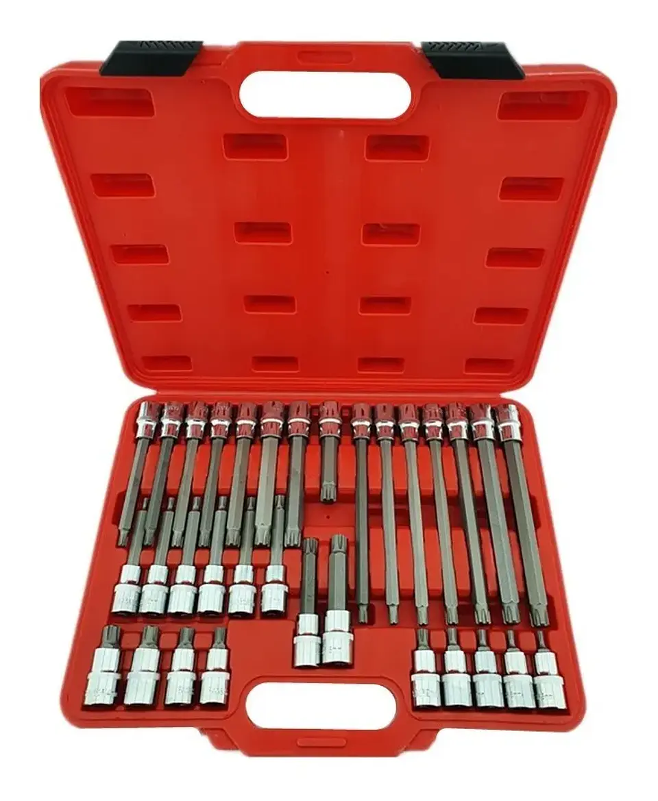 Juego De Dados Puntas Ribe Corto Medio Largo 32 Piezas 1