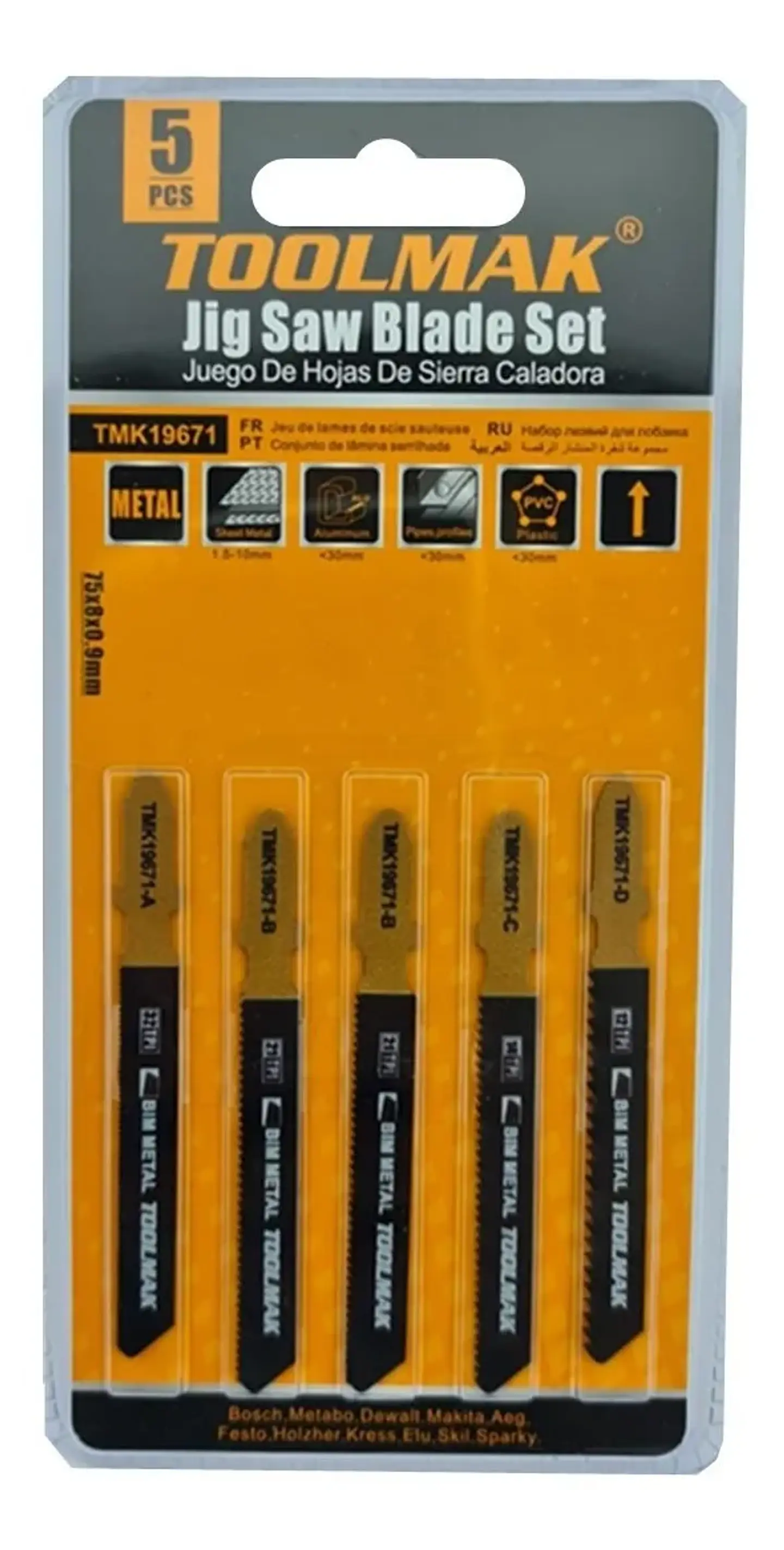Set Hojas Bi Metal P/ Sierra Caladora 5pcs Toolmak Tmk19671 1