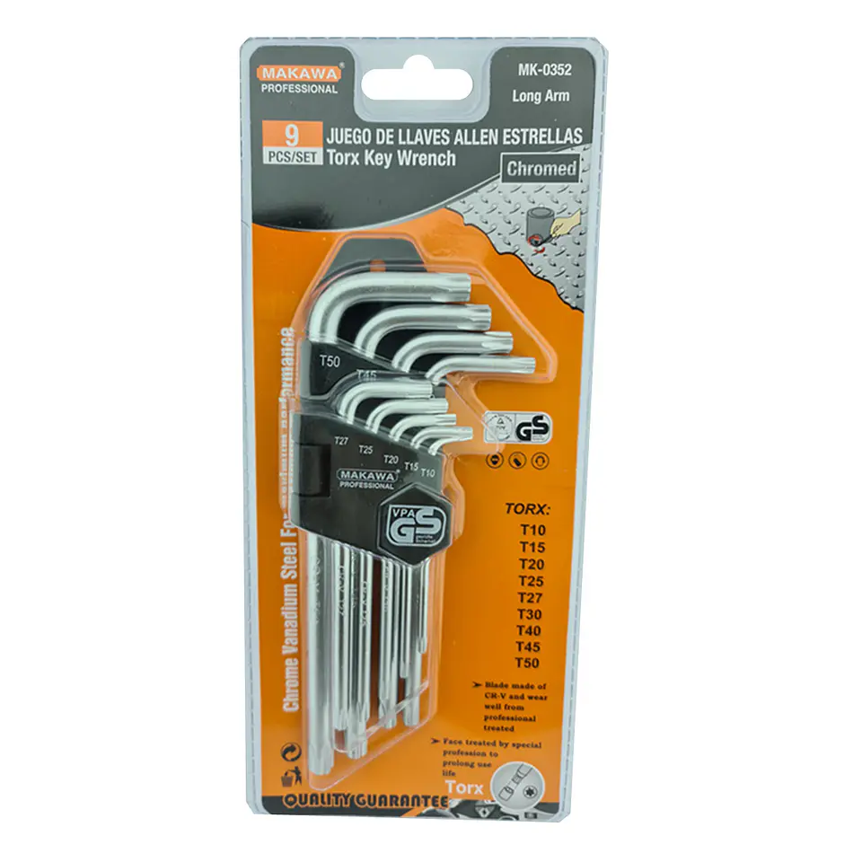 Juego Llaves Allen Medianas Estrella 9 Piezas Makawa 1