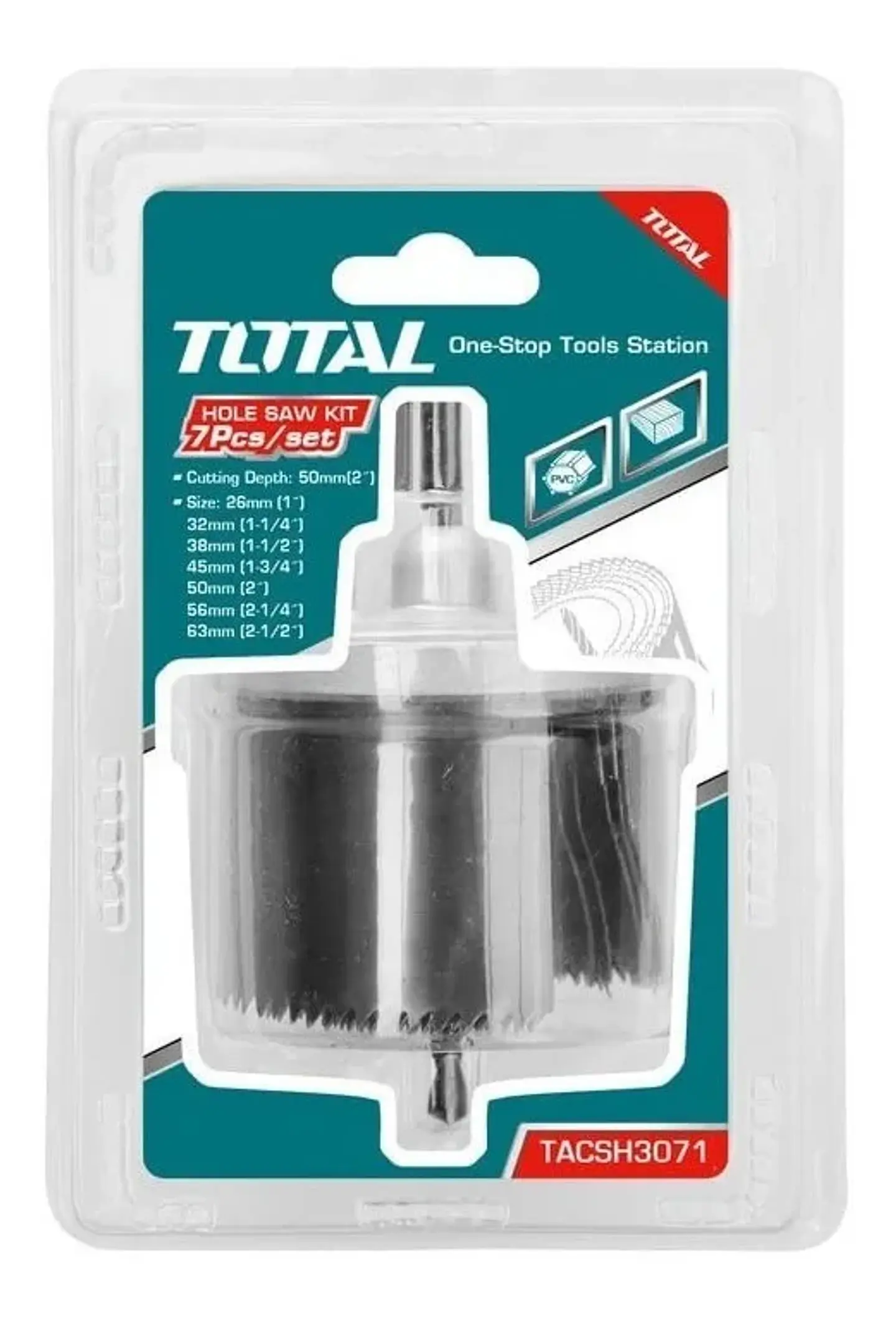 Kit Juego Hoja Broca Sierra Copa Para Madera 7 Piezas Total 2