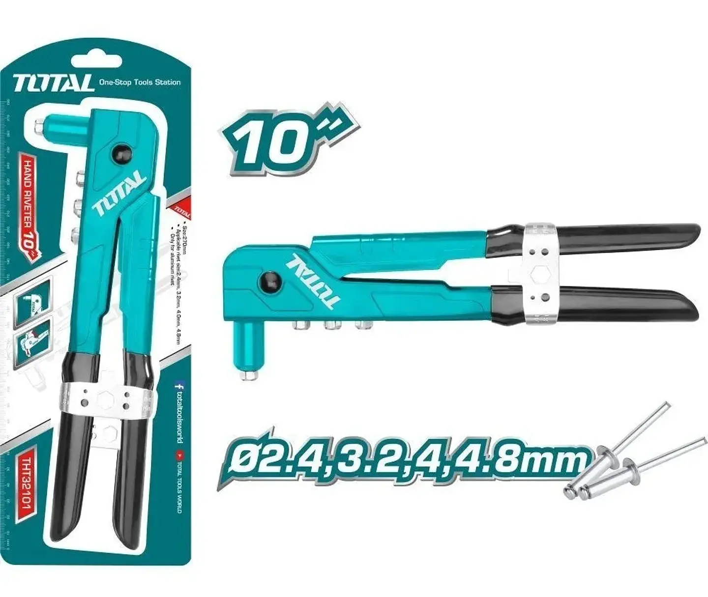 Remachadora Manual 10 Pulgadas Total Tht32101 2