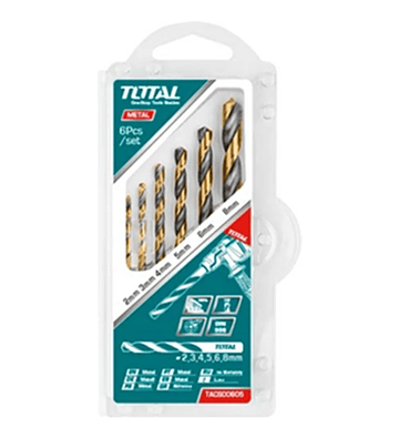 Kit Set Juego Brocas Para Metal 6 Piezas Total Tacsd0605