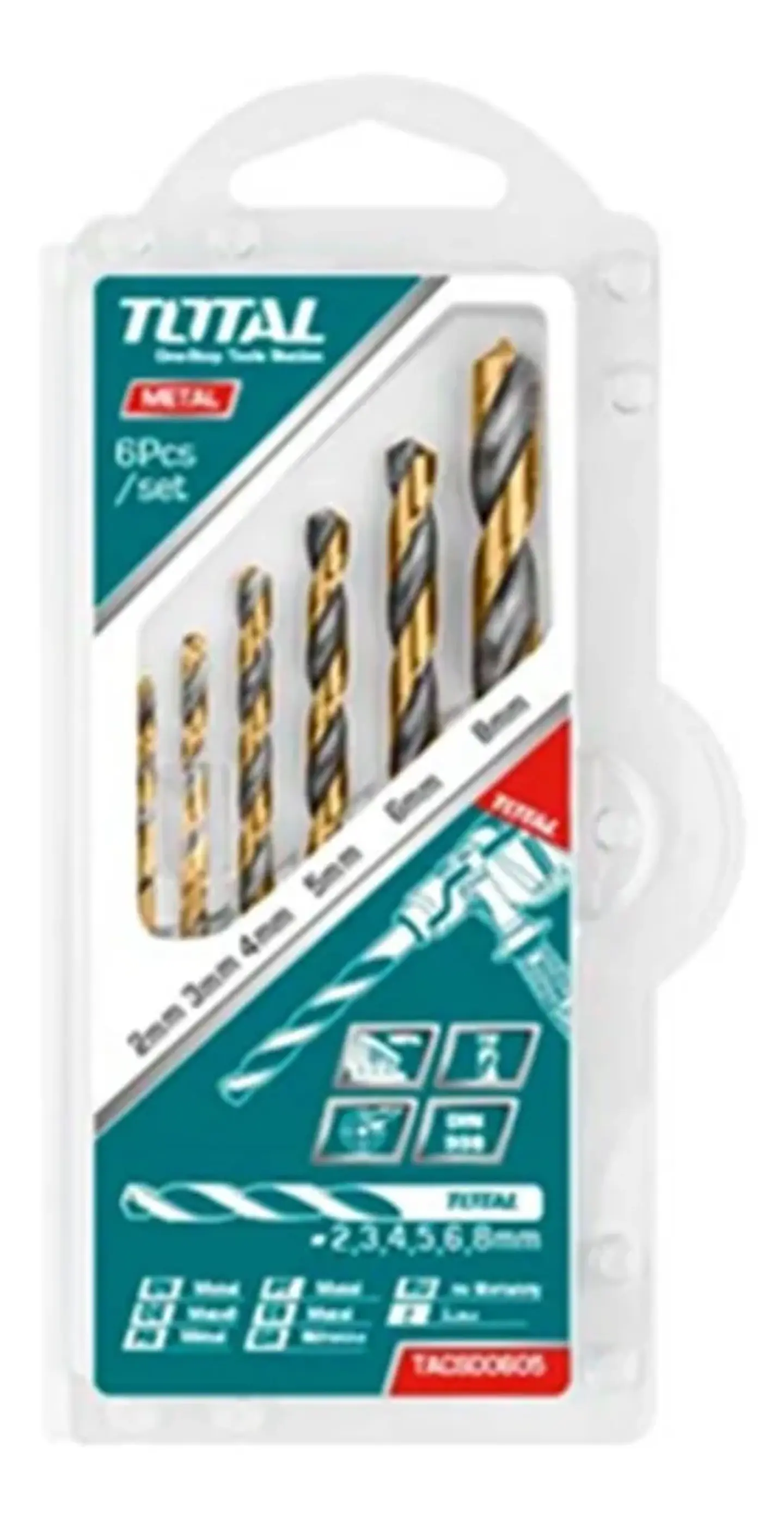 Kit Set Juego Brocas Para Metal 6 Piezas Total Tacsd0605 1