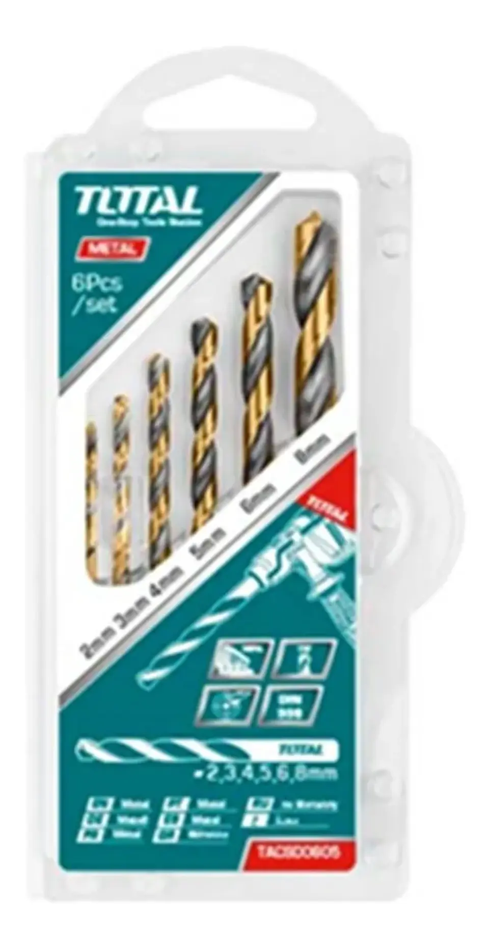 Kit Set Juego Brocas Para Metal 6 Piezas Total Tacsd0605 1