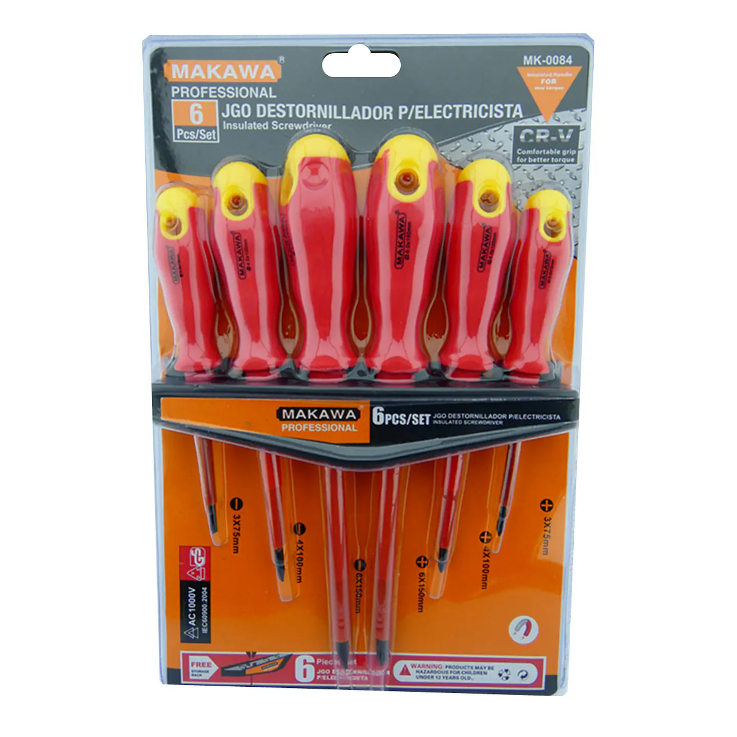Set Kit Juego De Destornilladores Electricos 6 Piezas Makawa 1