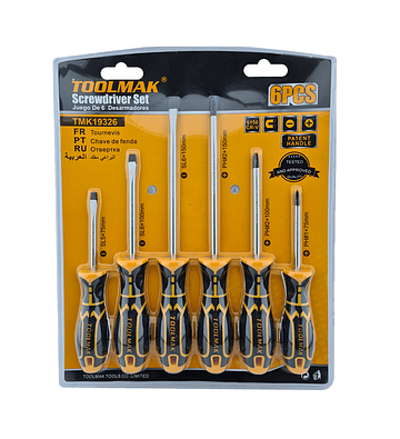 Kit Set Juego Destornilladores 6 Piezas Toolmak Tmk19326