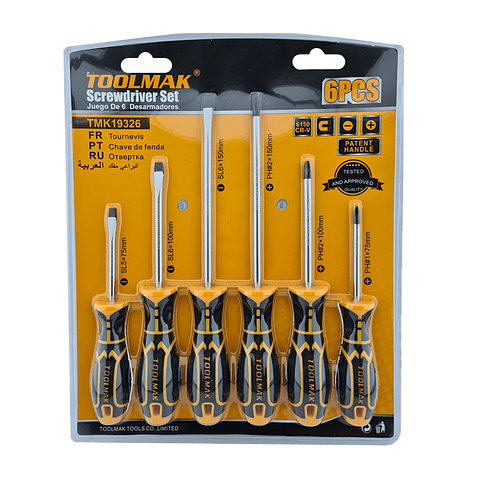 Kit Set Juego Destornilladores 6 Piezas Toolmak Tmk19326