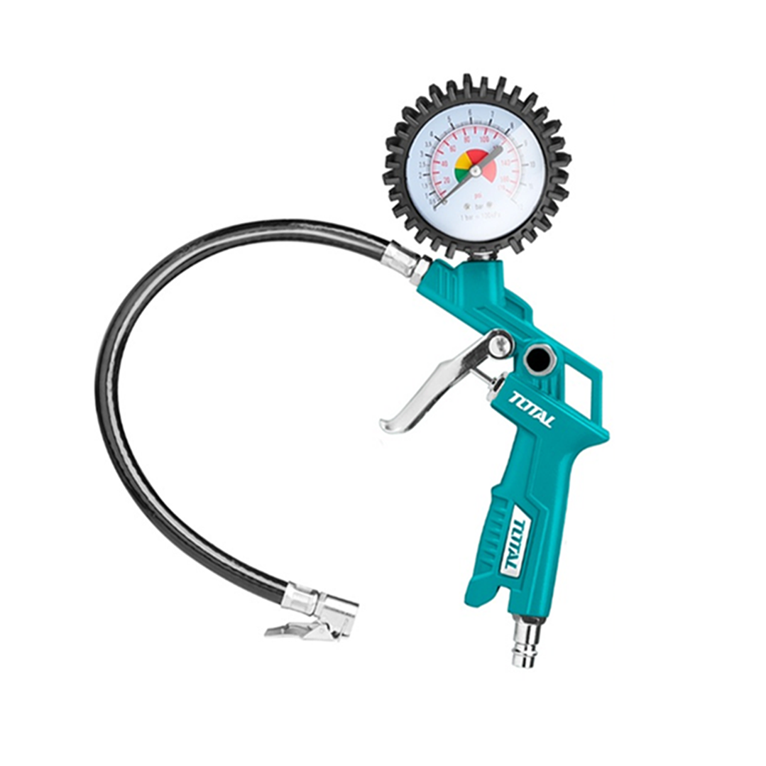 Pistola P/ Inflar Y Calibrar Neumaticos Con Manometro Total 1