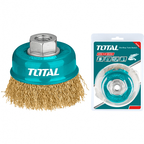 Escobilla De Copa Rizada 75mm Esmeril Total Tac31031