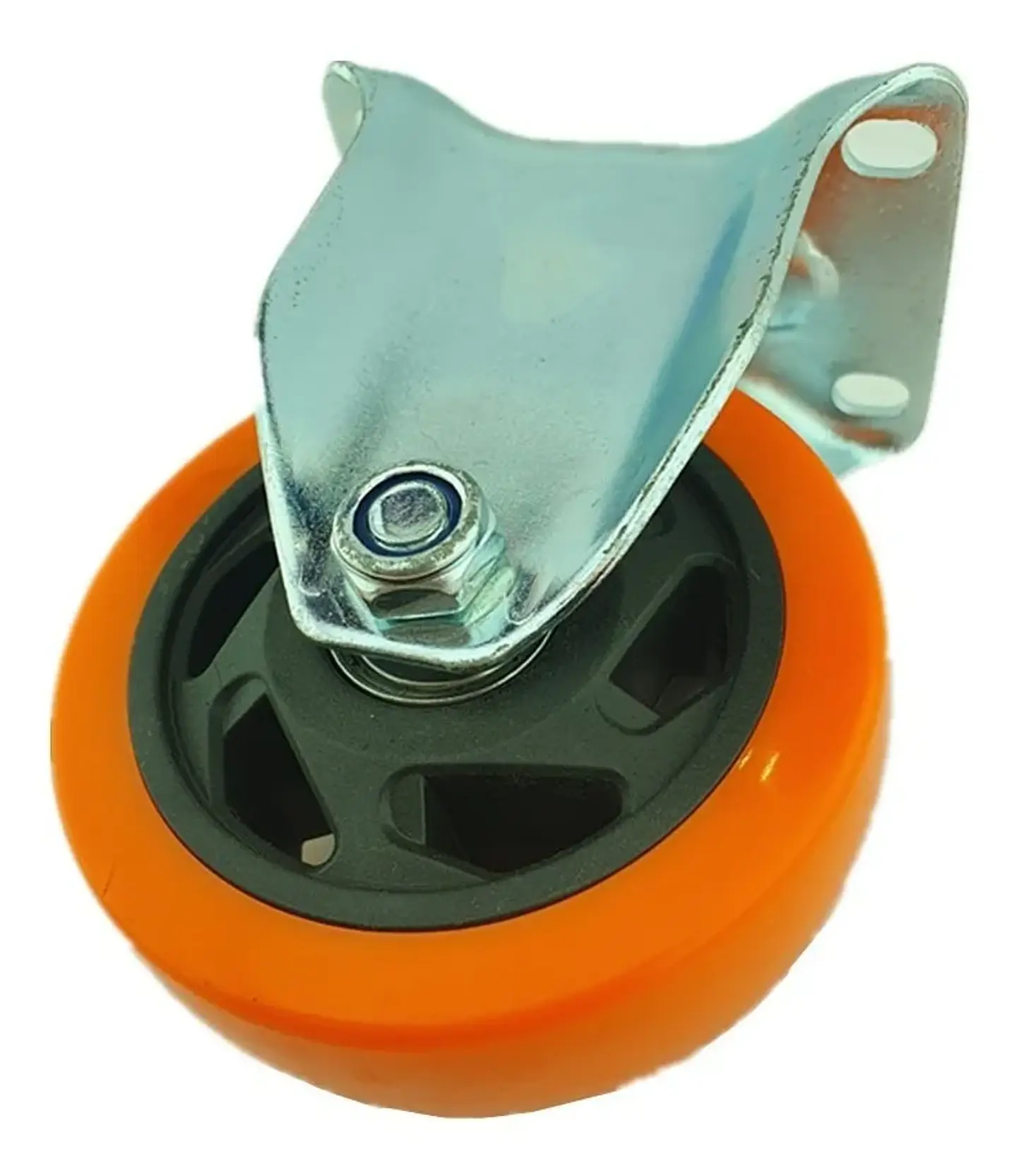 Rueda Naranja Fija 4 Pulgadas 1