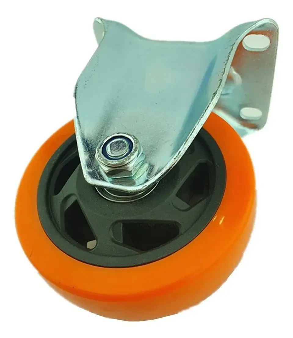 Rueda Naranja Fija 4 Pulgadas 1